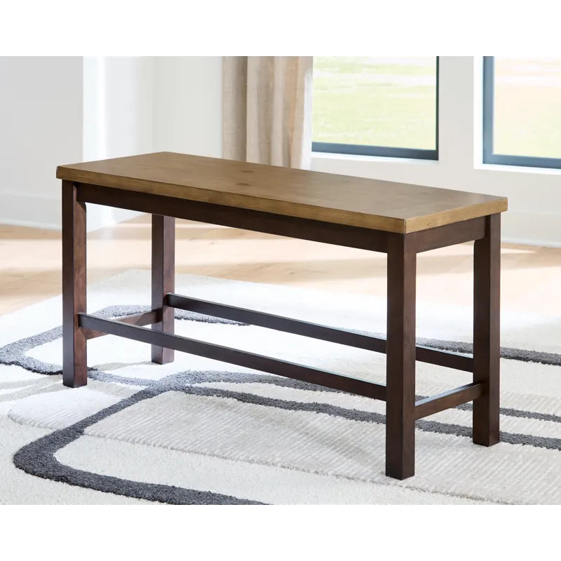 Anixburg Counter Height Extension Dining Table 4 Barstools and Bench
