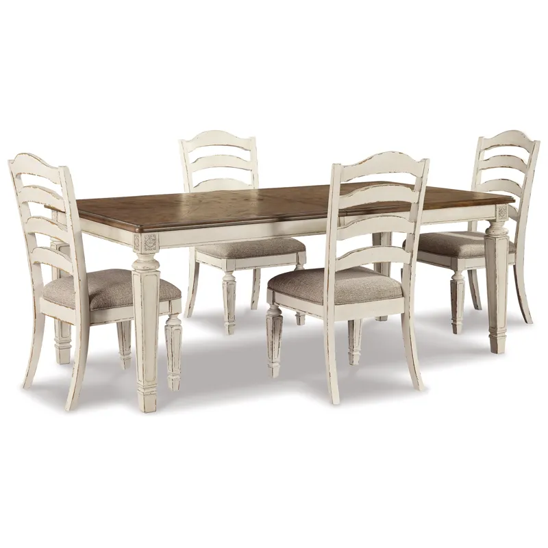 Realyn Extension Dining Table and 4 Chairs