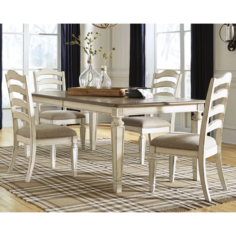 Realyn Extension Dining Table and 4 Chairs