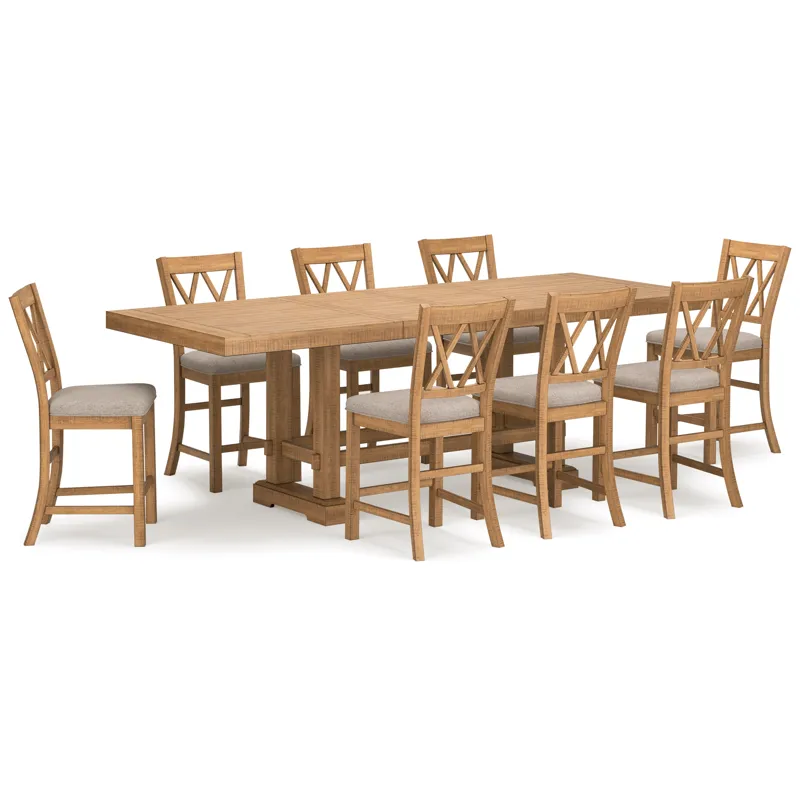 Havonplane Counter Height Dining Table and 8 Barstools
