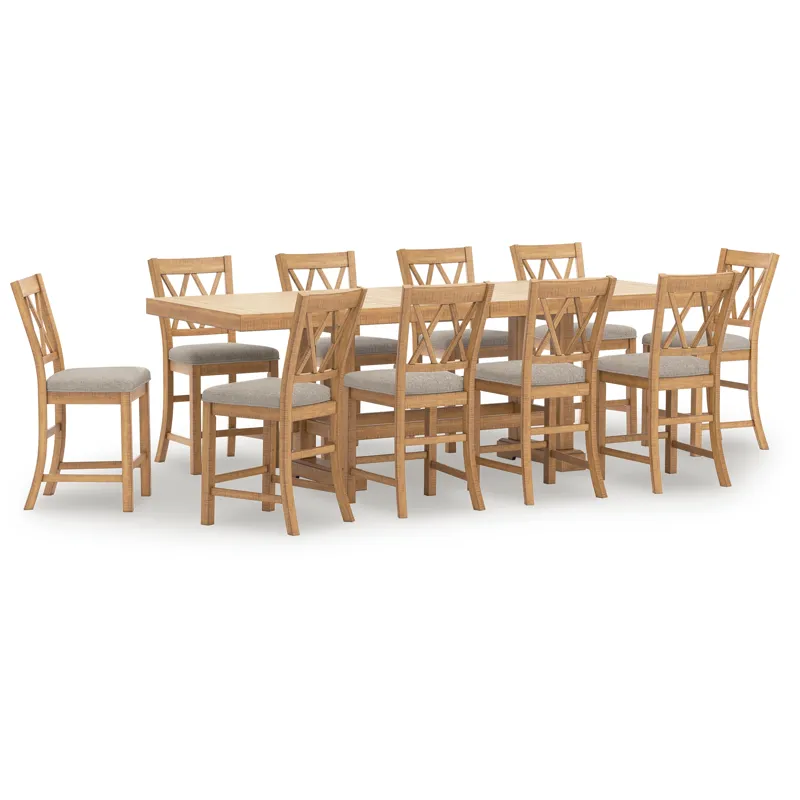 Havonplane Counter Height Dining Table and 10 Barstools