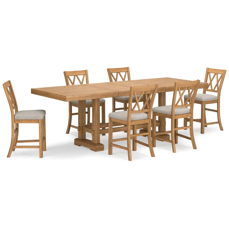 Havonplane Counter Height Extension Dining Table and 6 Barstools