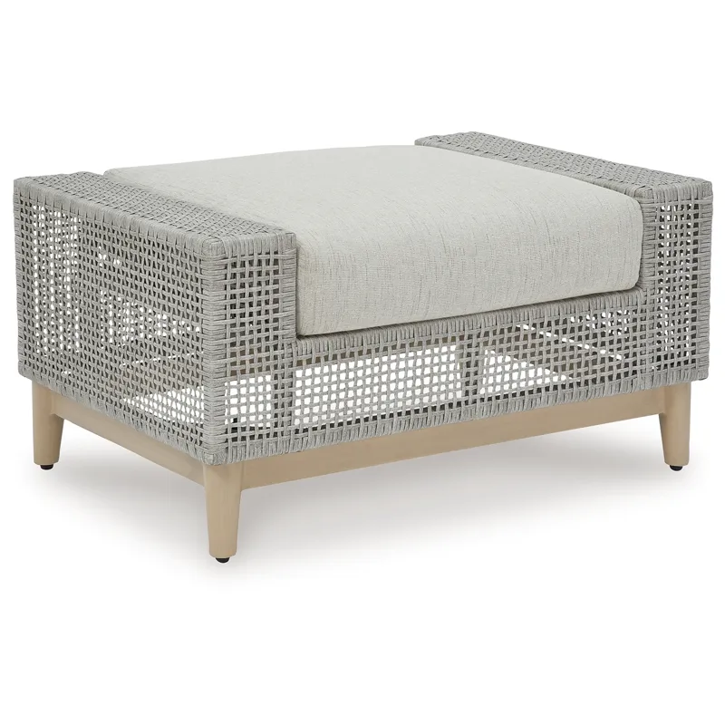 Seton Creek Outdoor Swivel Lounge with Cushion &amp; Ottoman