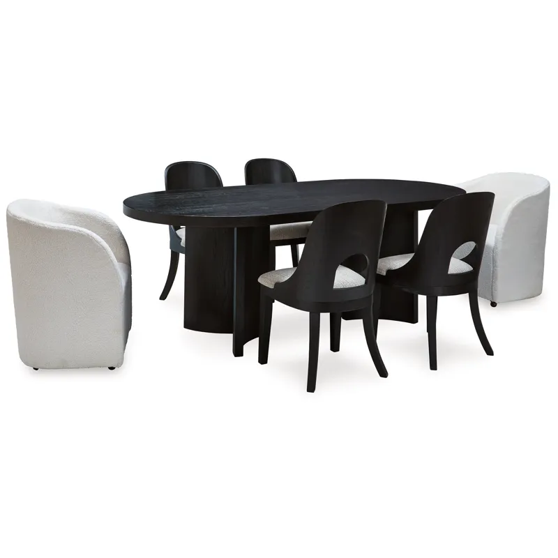 Rowanbeck Dining Table, 2 Arm Chairs and 4 Side Chairs