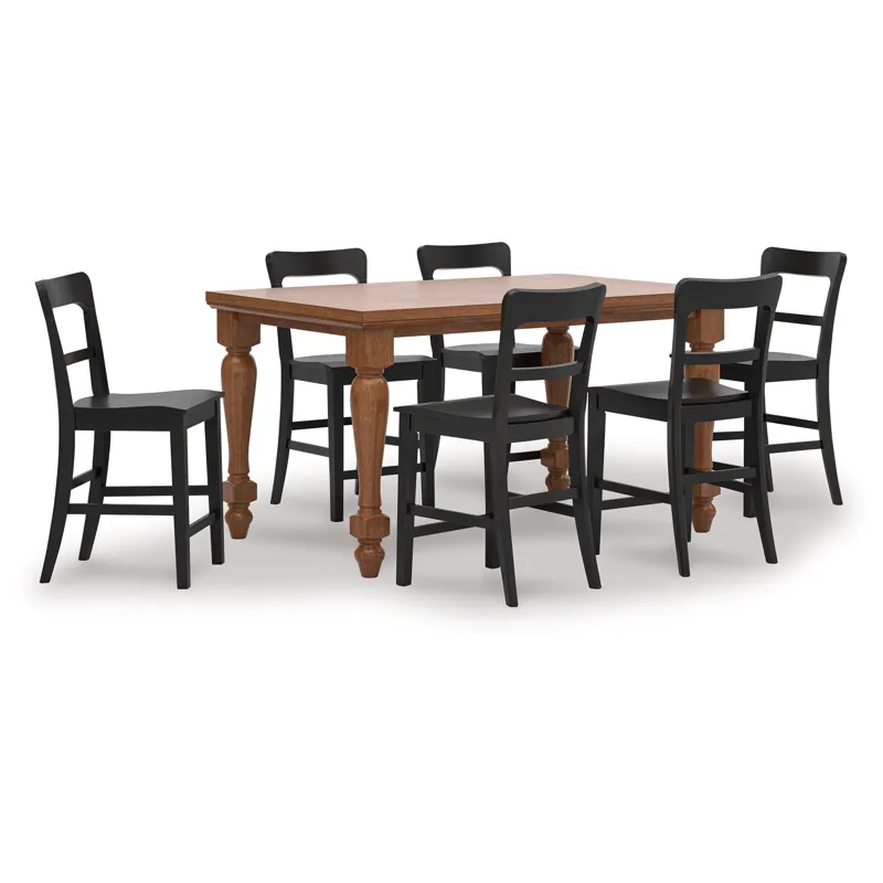 Greddinton Counter Height Dining Table and 6 Barstools