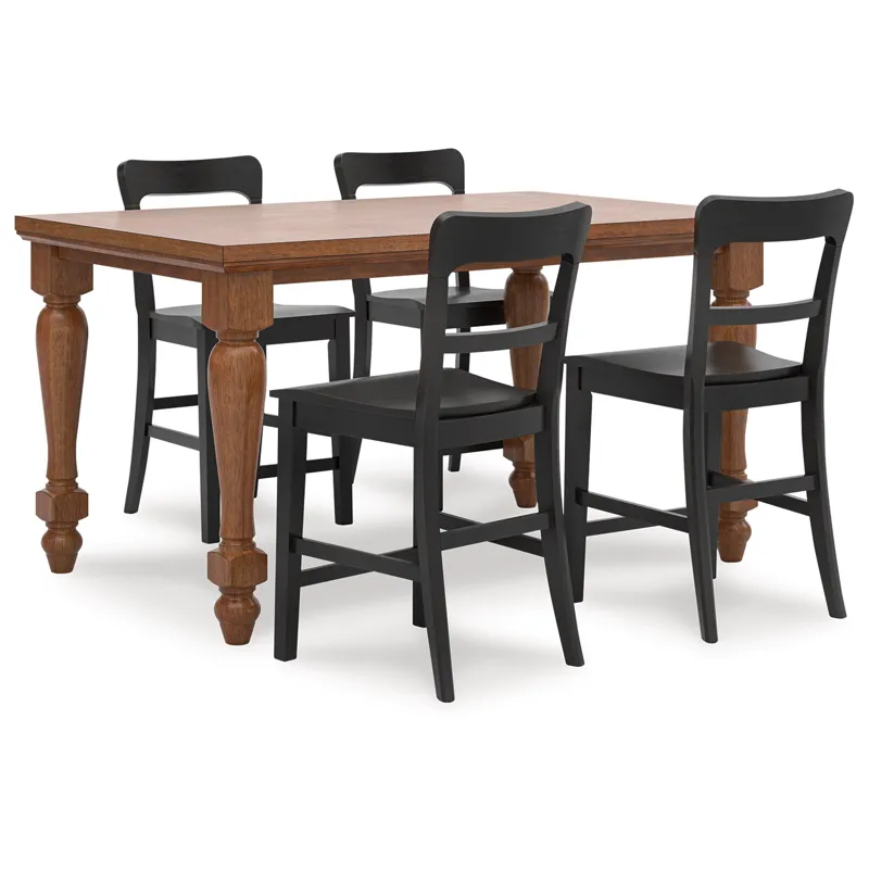 Chadworth Counter Height Dining Table and 4 Barstools