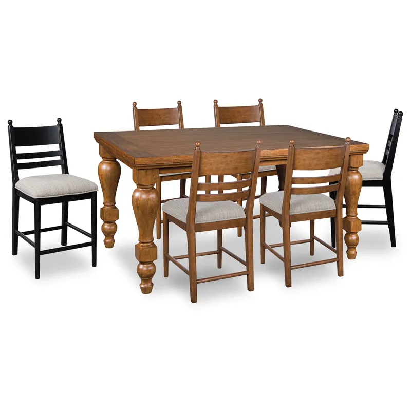 Greddinton Counter Height Dining Table and 6 Barstools