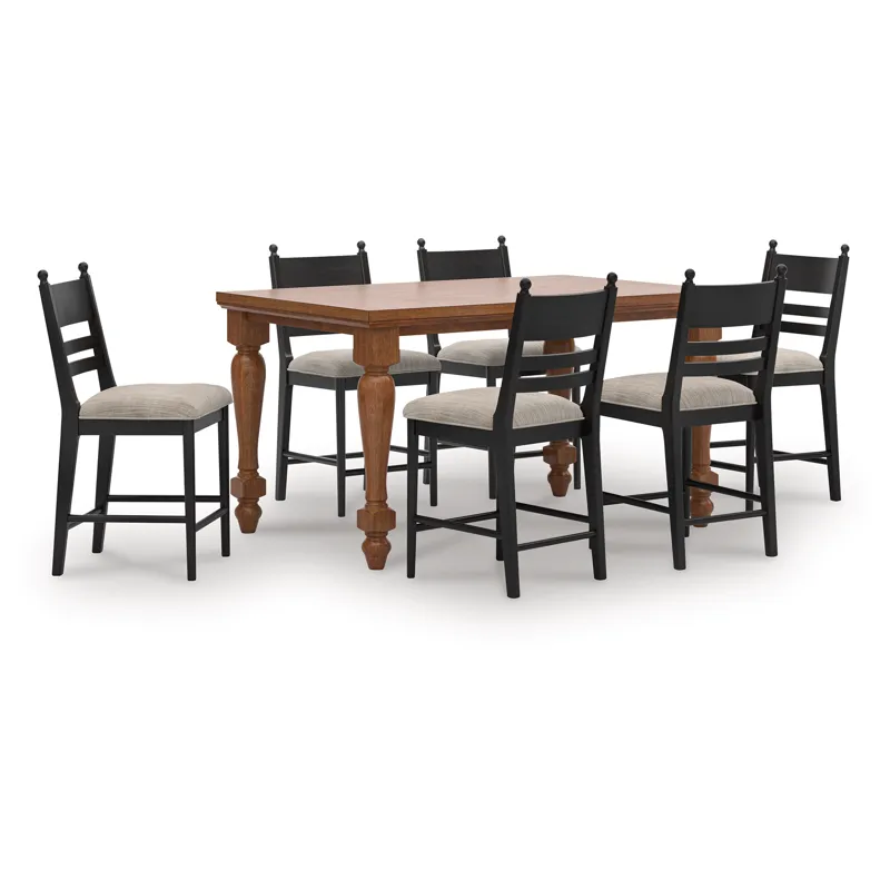 Greddinton Counter Height Dining Table and 6 Barstools