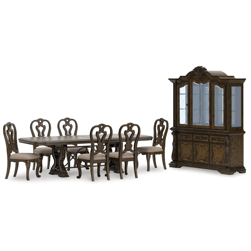 Maylee Dining Table with 6 Chairs and Buffet and Hutch