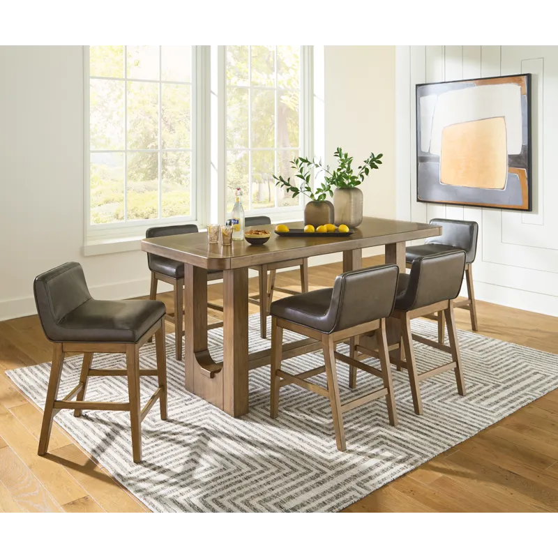 Cabalynn Counter Height Dining Table and 6 Barstools