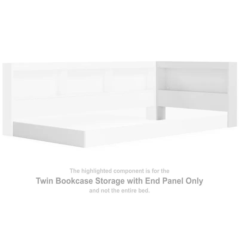 Piperton Twin Bookcase Storage with End Panel