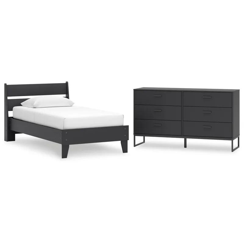Socalle Twin Panel Platform Bed and Dresser