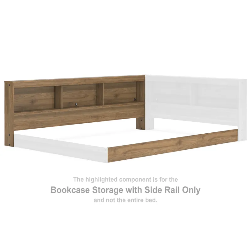 Deanlow Bookcase Storage with Side Rail