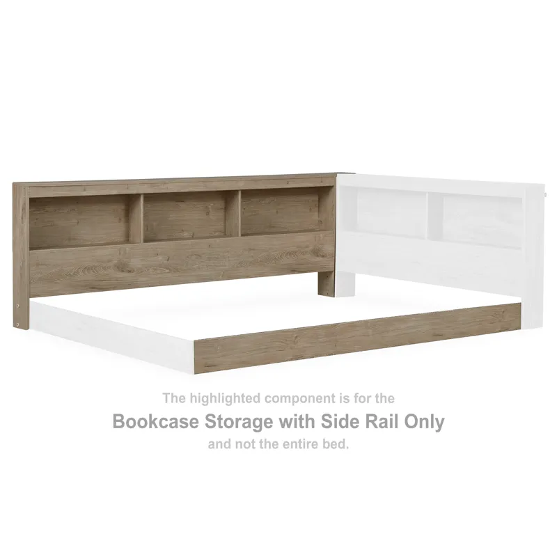 Oliah Bookcase Storage with Side Rail