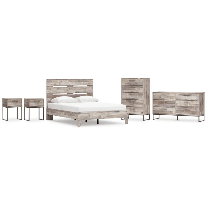 Neilsville Queen Platform Bed, Dresser, Chest and 2 Nightstands