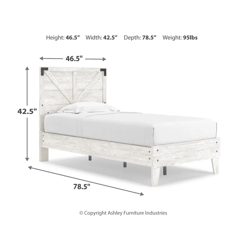 Shawburn Twin Crossbuck Panel Platform Bed