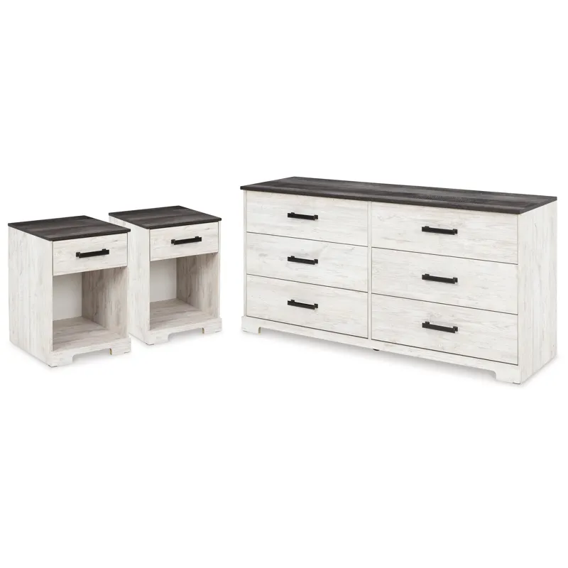 Shawburn Dresser and 2 Nightstands