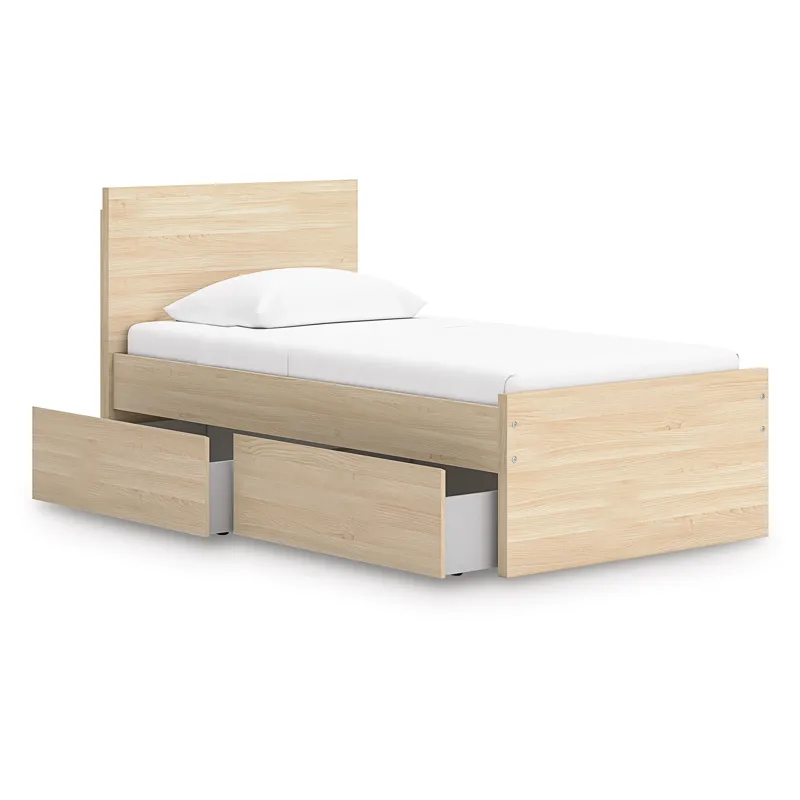 Onita Twin Panel Platform Bed with 1 Side Storage