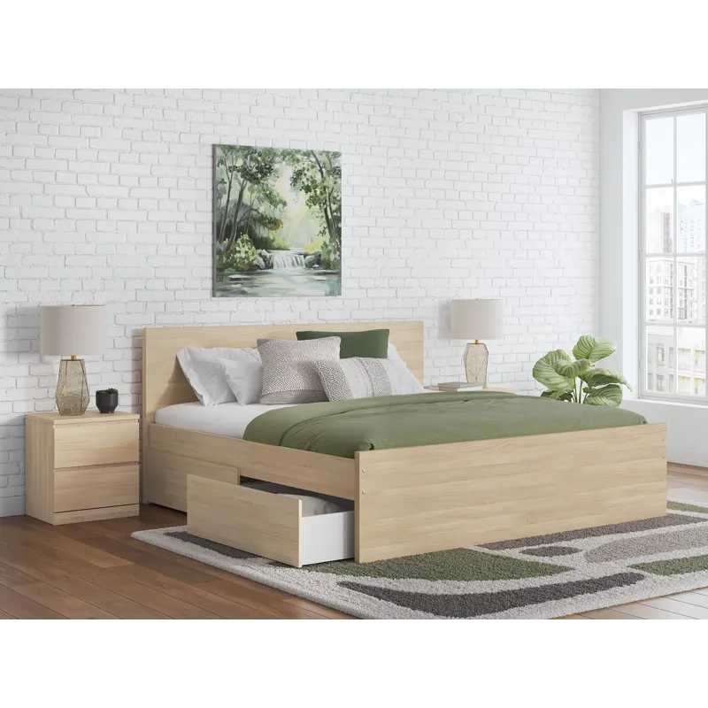 Onita Queen Panel Platform Bed with 1 Side Storage