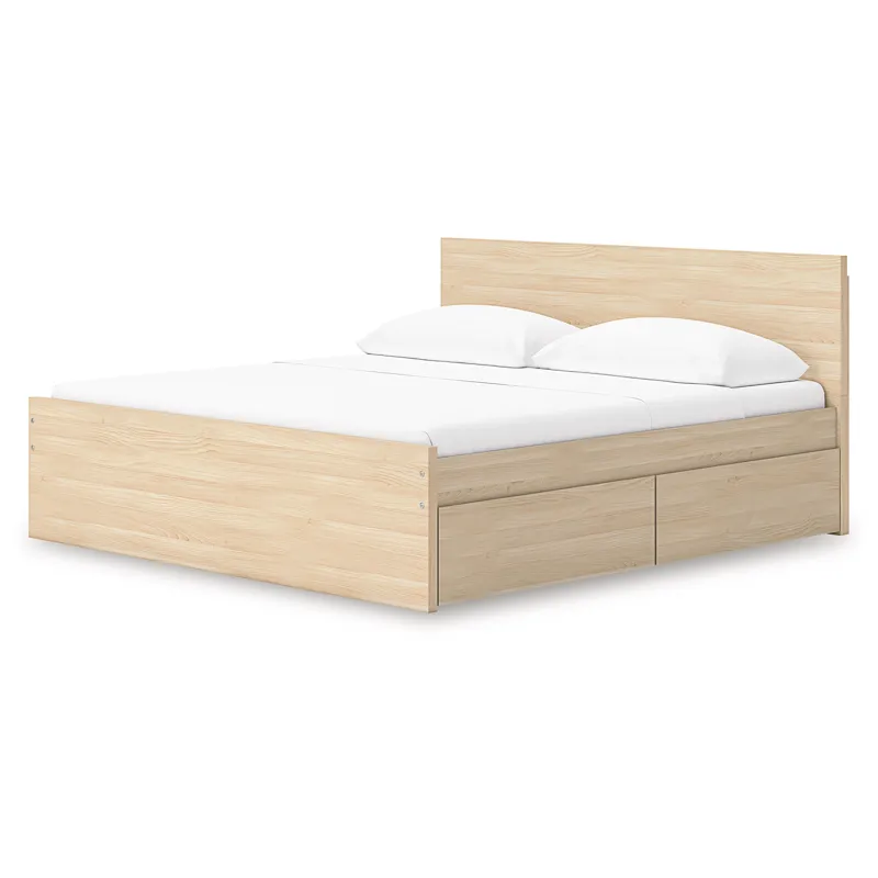 Onita King Panel Platform Bed with 2 Side Storage