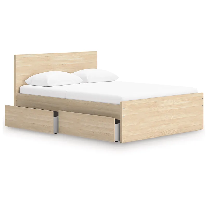 Onita Full Panel Platform Bed with 2 Side Storage