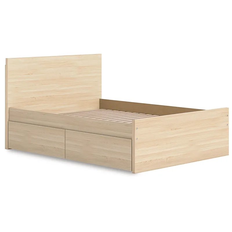 Onita Full Panel Platform Bed with 1 Side Storage