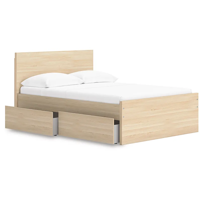 Onita Full Panel Platform Bed with 1 Side Storage