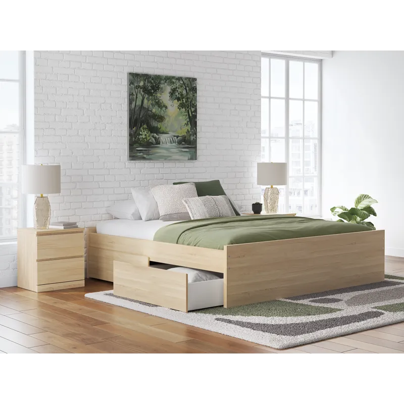 Onita King Platform Bed with 1 Side Storage