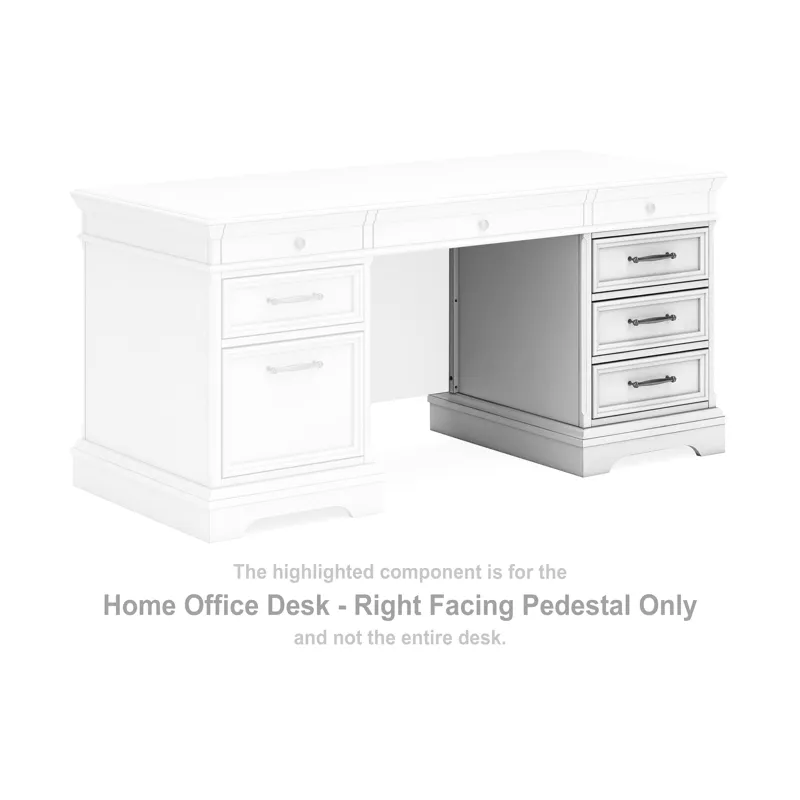 Kanwyn Home Office Desk - Right Facing Pedestal