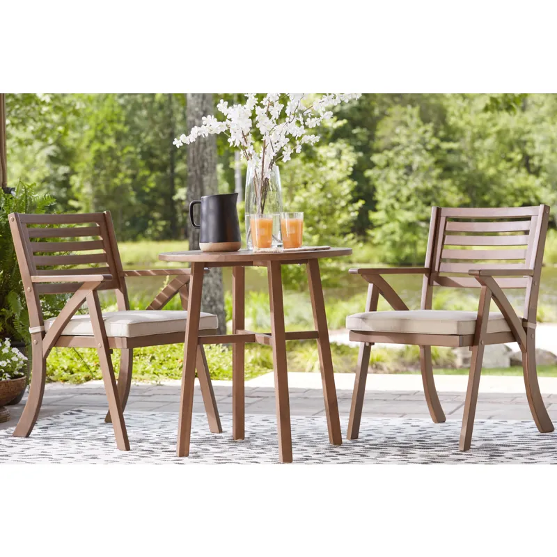 Vallerie Outdoor Chairs with Table Set (Set of 3)