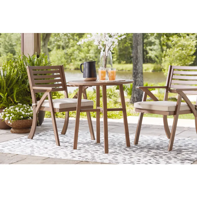 Vallerie Outdoor Chairs with Table Set (Set of 3)