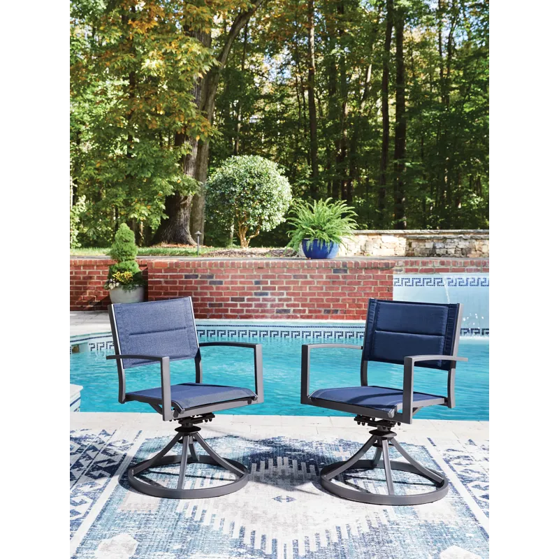 Point Bonita Outdoor Sling Swivel Chair (Set of 2)