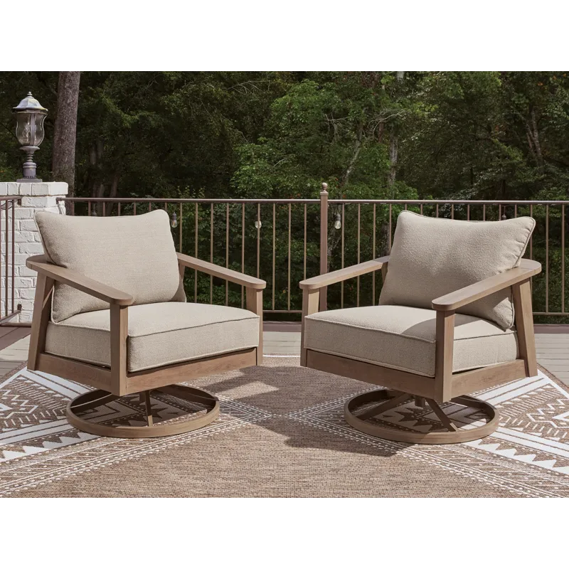 Francis Beach Outdoor Swivel Lounge with Cushion