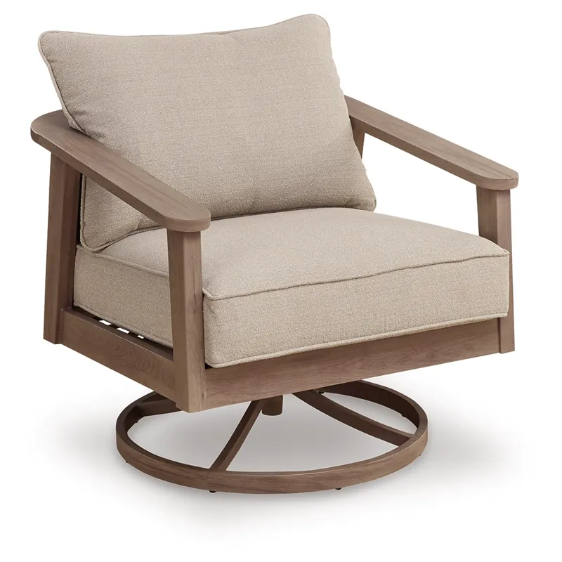 Francis Beach Outdoor Swivel Lounge with Cushion