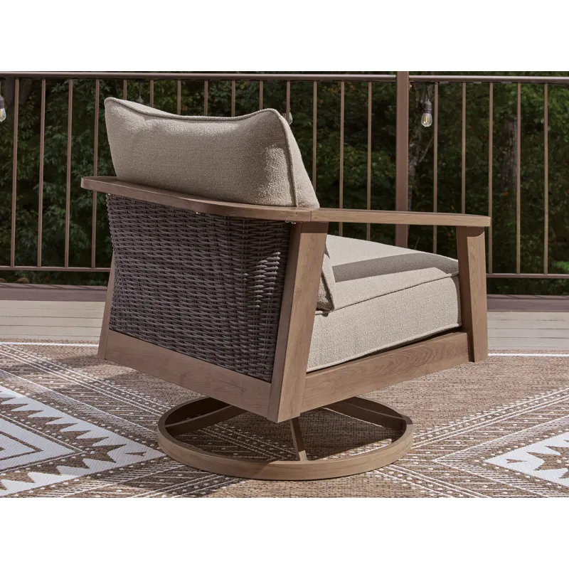 Francis Beach Outdoor Swivel Lounge with Cushion