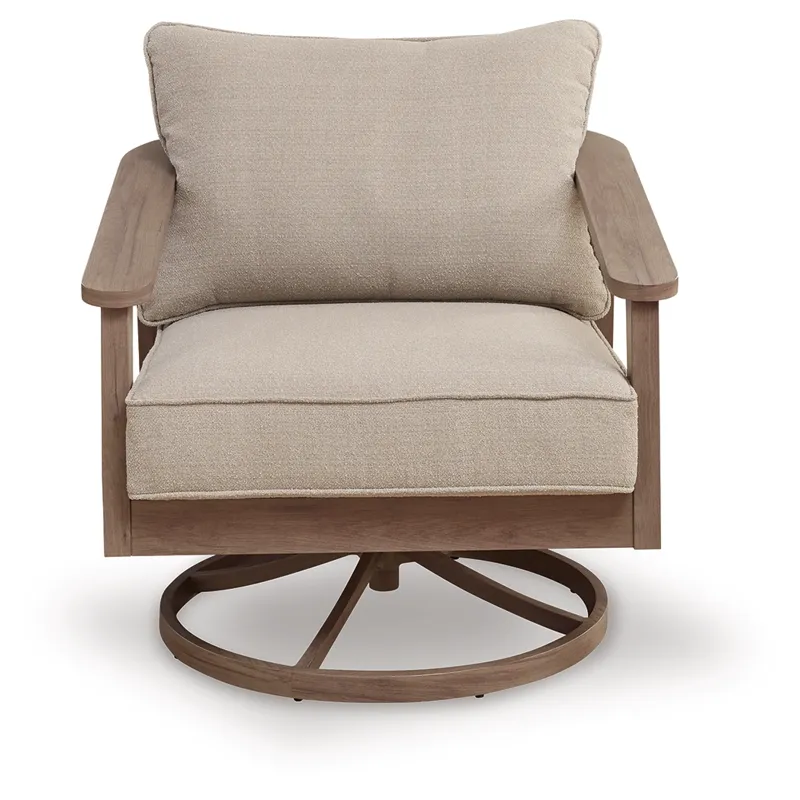 Francis Beach Outdoor Swivel Lounge with Cushion