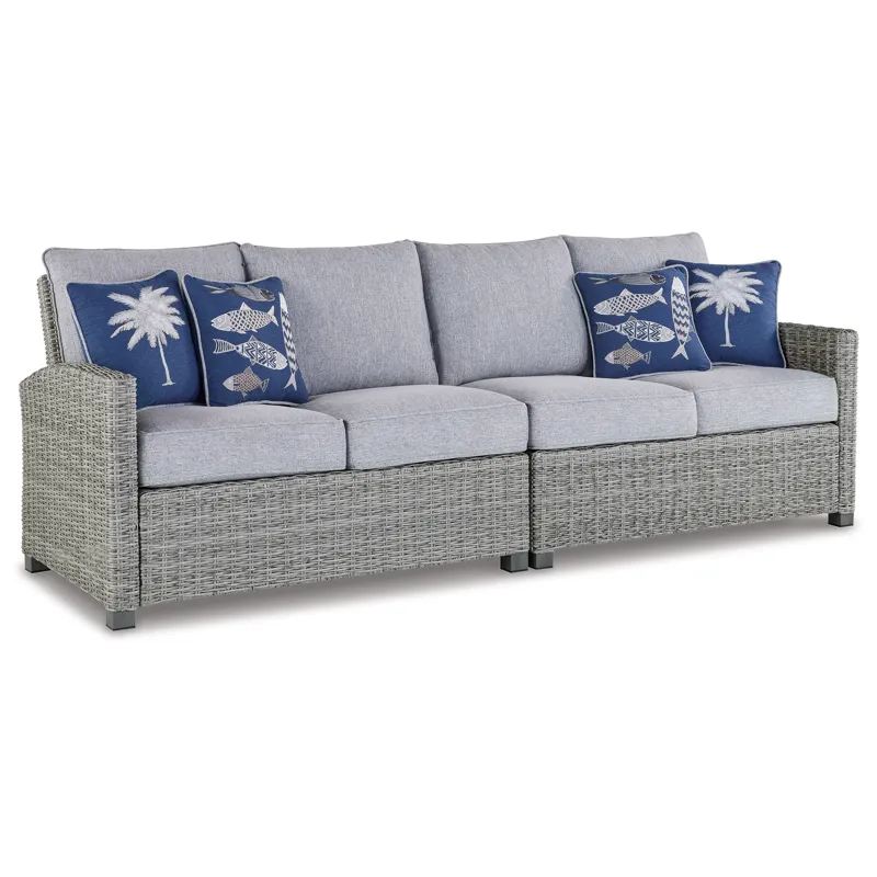 Naples Beach Outdoor Right and Left-arm Facing Loveseat with Cushion (Set of 2)