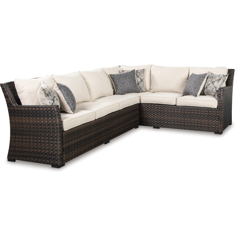Easy Isle 3Piece Outdoor Sofa Sectional with Table NIS984163176 at