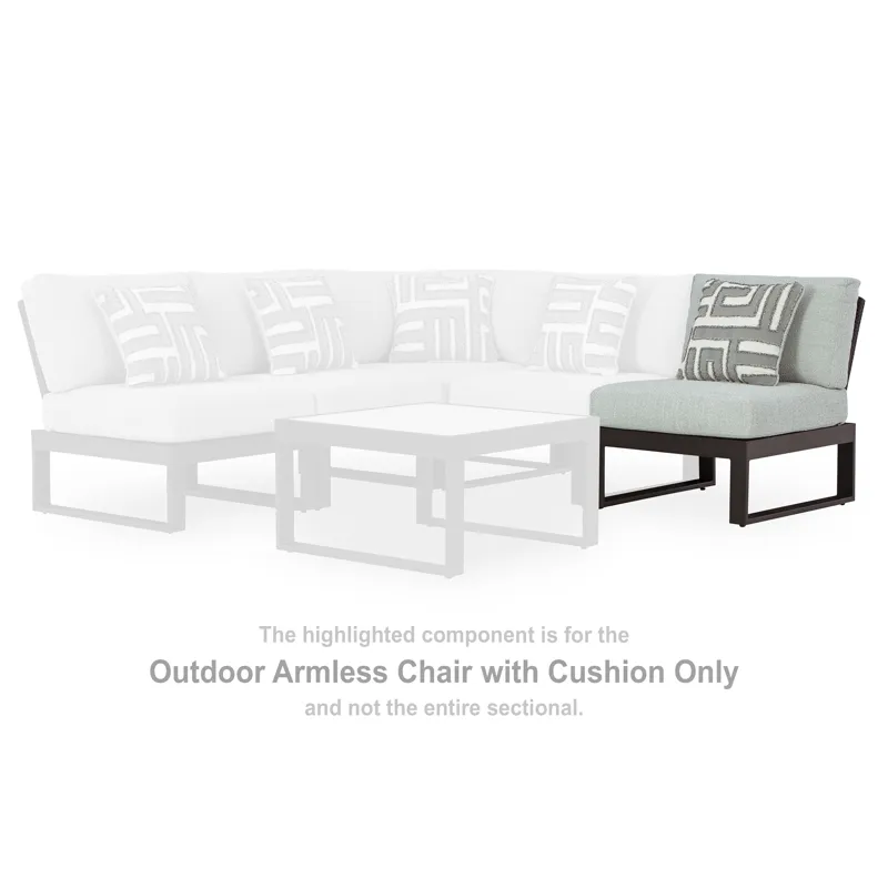 Beach Loft Outdoor Armless Chair with Cushion
