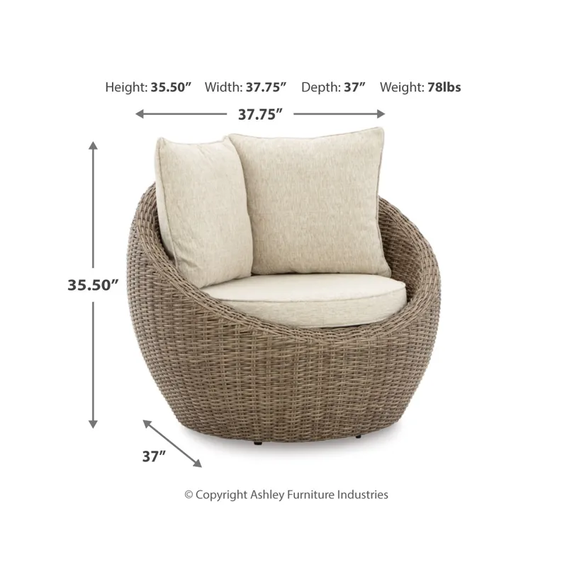 Danson 2 Swivel Lounge Chairs and End Table