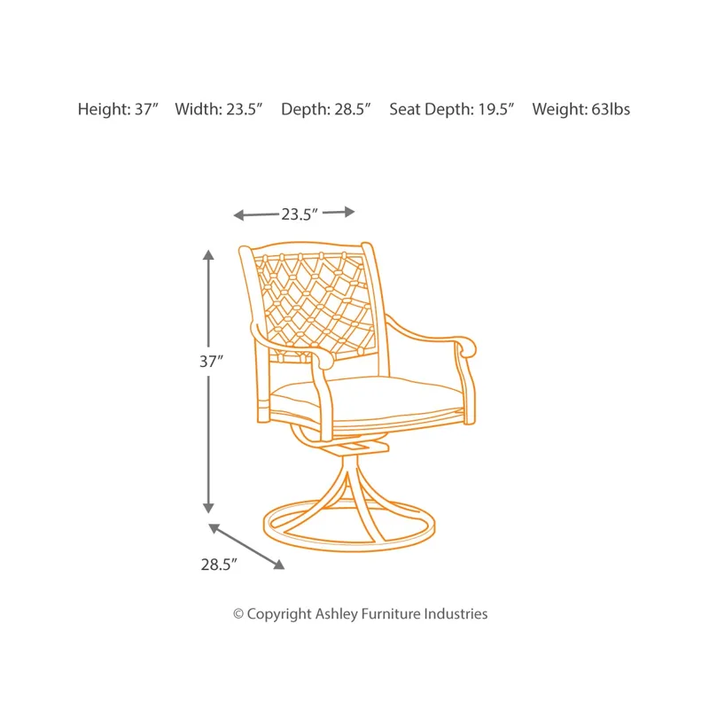 Tanglevale Swivel Chair with Cushion (Set of 2)