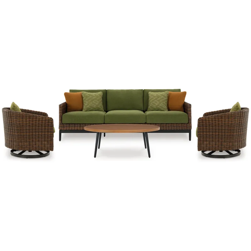 Horizon Hall Outdoor Sofa, 2 Lounge Chairs, Ottoman and Coffee Table