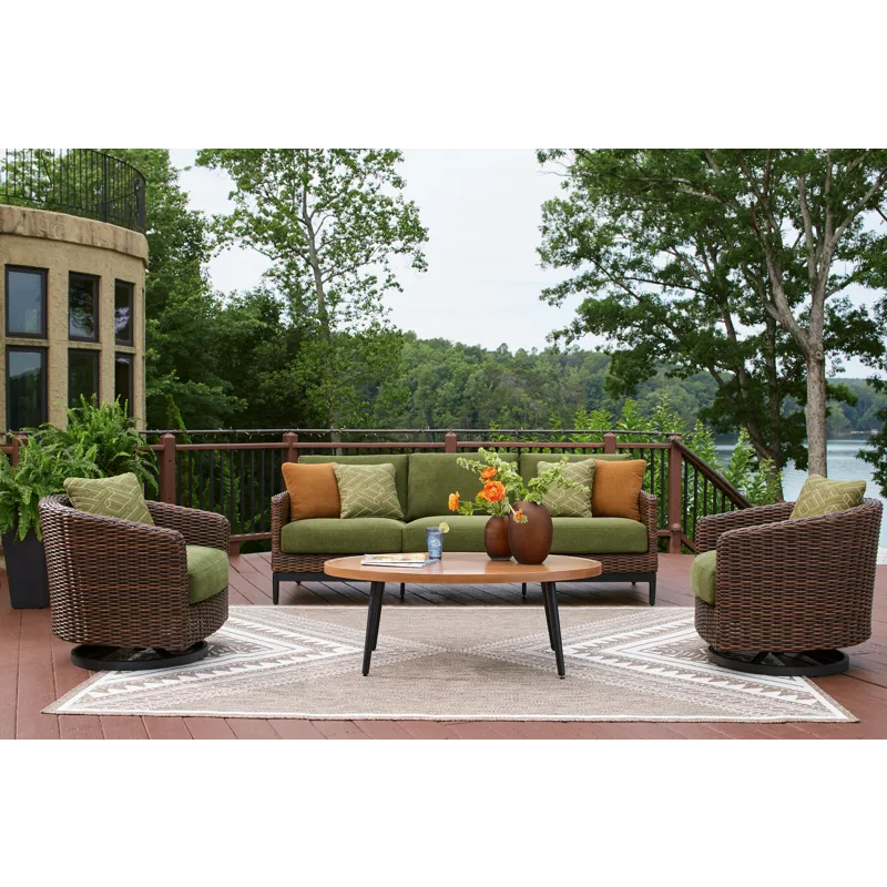 Horizon Hall Outdoor Sofa, 2 Lounge Chairs, Ottoman and Coffee Table