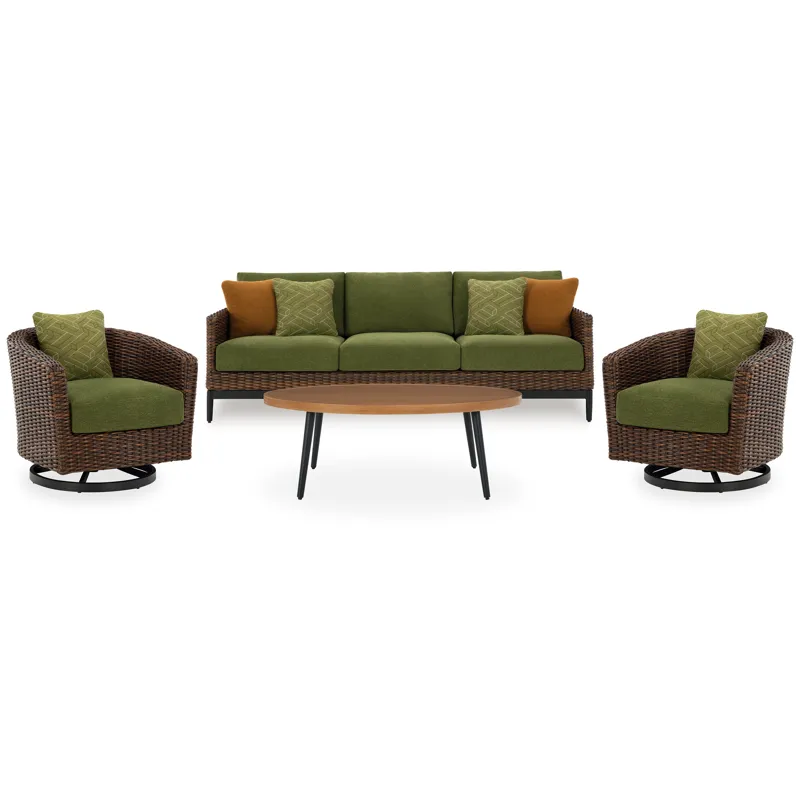 Horizon Hall Outdoor Sofa, 2 Lounge Chairs, Ottoman and Coffee Table