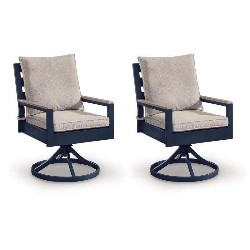 Mabry Shores Outdoor Swivel Chair with Cushion (Set of 2)