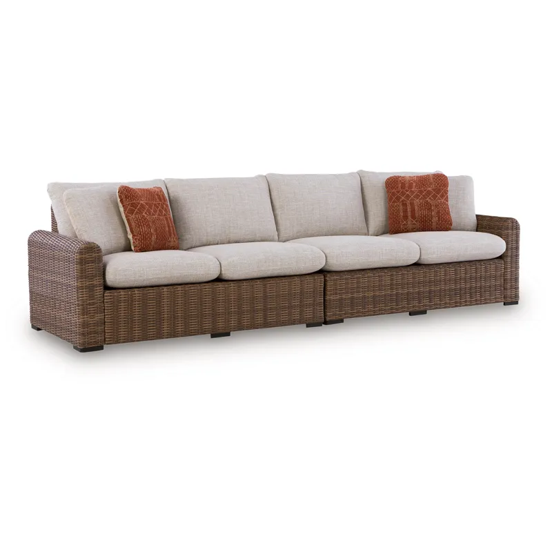 Angel Island Outdoor Right and Left-arm Facing Loveseat with Cushion (Set of 2)