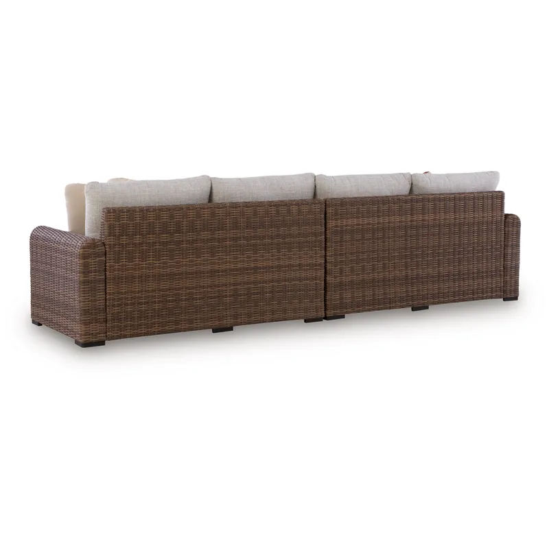 Angel Island Outdoor Right and Left-arm Facing Loveseat with Cushion (Set of 2)
