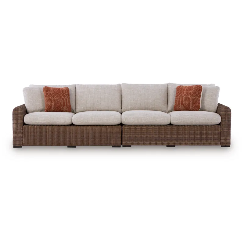 Angel Island Outdoor Right and Left-arm Facing Loveseat with Cushion (Set of 2)