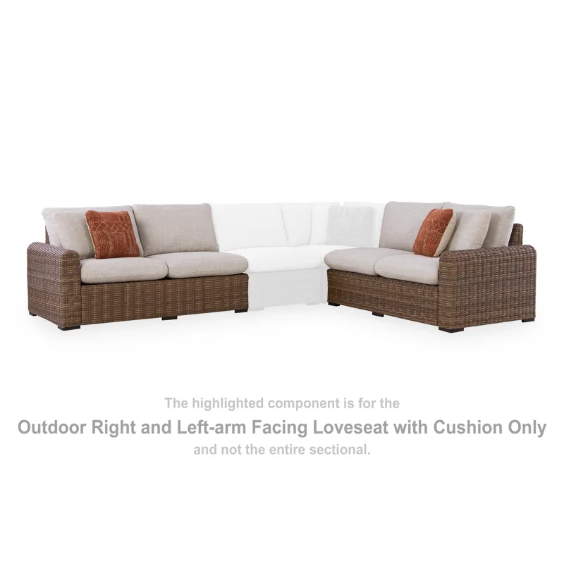 Angel Island Outdoor Right and Left-arm Facing Loveseat with Cushion (Set of 2)