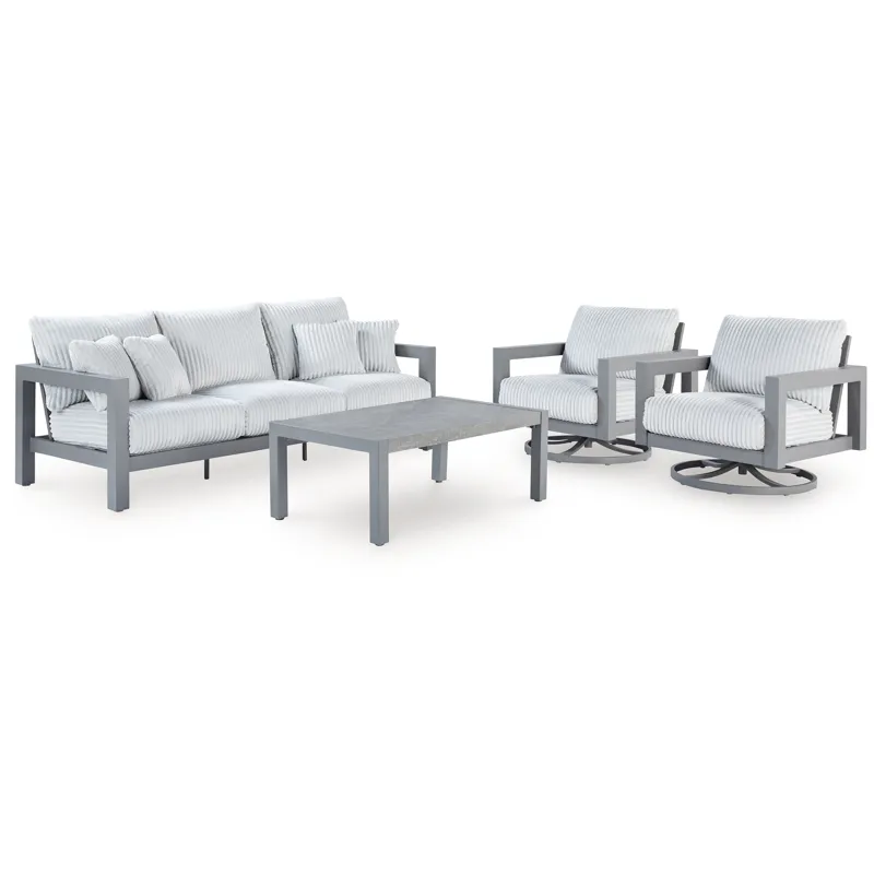 Hurley Park Outdoor Sofa, 2 Lounge Chairs and Coffee Table